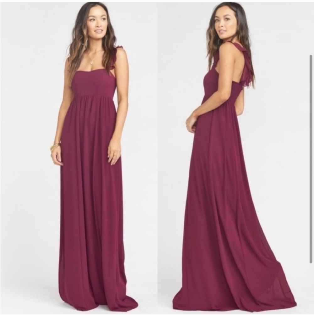 Show Me Your Mumu June Maxi Dress Women's Medium Merlot Gown Sparkle 4